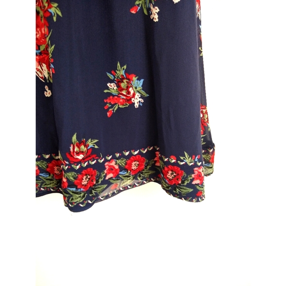 Joie Navy Floral Halter Makana Silk Dress L - Picture 7 of 10